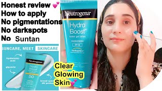 Neutrogena Hydroboost Sunscreen SPF 50 Review\Remove pigmentationdarkspotssuntan get clearskin [upl. by Nonnah]