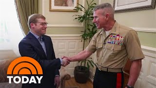 Marine reunites with good Samaritan who saved his life [upl. by Silado]