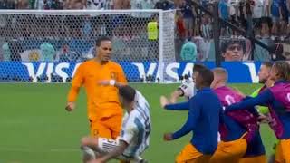 Argentina Virgil van Dijk Fight with Parades of Netherlands  WORLD CUP 2022 [upl. by Ahsoik21]