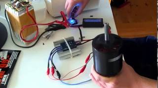 Startup and test of DIY winded 80100 brushless electric motor 16V [upl. by Herstein]