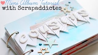 Scrapbooking tutorial  Mini album with Scrapaddictes [upl. by Holmen]