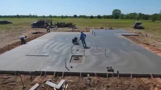 Boren Super Trowels 5 blade Power Trowel on a Residential slab [upl. by Ogilvie]