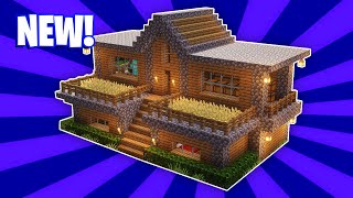 Minecraft House Tutorial  17 Large Wooden Survival House How to Build [upl. by Hayn]