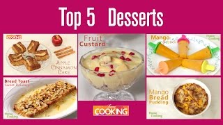 Top 5 Desserts  Home Cooking [upl. by Helbonnah]