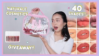 NATURALE COSMETICS ALL 40 SHADES SWATCHES  GIVEAWAY  phonycore 2021 Philippines [upl. by Si156]