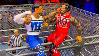 Jey Uso vs Jimmy Uso  Steel Cage Action Figure Match [upl. by Jem813]