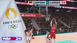 Germany vs Canada  Olympics 2024 Basketball  Bronze Game  NBA 2K24 [upl. by Nedroj9]