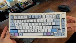 Monsgeek M1v3 with Akko v3 Creamy Purple Pro switches [upl. by Ardnuas661]