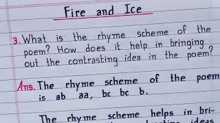 What is the rhyme scheme of the poem  Fire and Ice  Class 10 English  NCERT [upl. by Ednil]