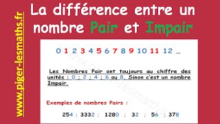 Différence entre un nombre Pair et Impair  Collège et Lycée [upl. by Zolnay]