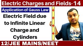 Electric Charges and Fields 14  Electric Field due to Infinite linear Charge and Cylinders JEENEET [upl. by Lolly]