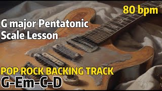 Sweet Melodic Rock Backing Track in G major  Major Pentatonic Lesson [upl. by Inaliel820]