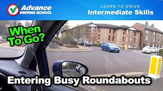 Entering Busy Roundabouts  Learn to drive Intermediate skills [upl. by Mcgrody858]