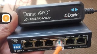 Dante AVIO usb IO ADAPTER Convert poe audio to usb through poe and convertor ceiling mic POE BASED [upl. by Emixam389]