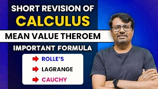 Calculus  Mean Value Theorem  Important formulae  Rolles Lagrange amp Cauchy [upl. by Aida408]