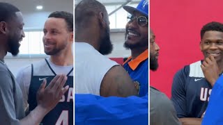 Dwyane Wade And Carmelo Anthony stopped to show love to Team USA [upl. by Herculie]