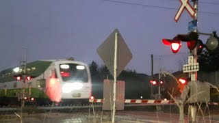 GO Train 360 on Milton Line at Tenth Line RR Crossing Train 13 [upl. by Halle203]