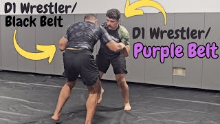 Black Belt vs Purple Belt Former D1 Wrestlers [upl. by Coumas]