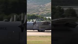 USAF Hercules C130 Takeoff  Propeller tip Vortices c130 usaf aviation [upl. by Branham]