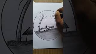 Easy Scenery Drawing 😉 art drawing scenerydrawing shots [upl. by Anadroj]