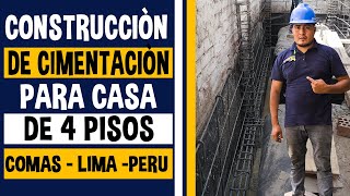 CONSTRUCCIÓN DE CIMENTACIÓN PARA CASA DE 4 PISOS  35 m2 [upl. by Anitrak721]