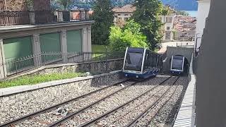 Funicolare Lugano Città–Stazione FFS seit 2016 auch Sassellina genannt Standseilbahn Lugano [upl. by Onitsoga]