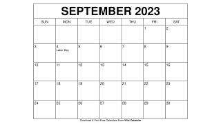 Free Printable September 2023 Calendar Templates With Holidays  Wiki Calendar [upl. by Fawcette]