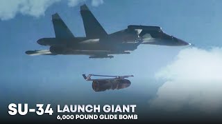 FAB3000  Russia Drops Giant 6000 pound Bomb from SU34 [upl. by Aerdnwahs]