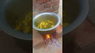 Aloo palak again simple home made Village Fecipe [upl. by Eelsha]