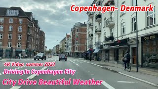 Copenhagen Denmark HellerupOstrebro City Drive Short Ride  Nice Weather Driving 4KVideo 2023 [upl. by Alrich]