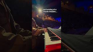 playing piano at the movie theatre… 🍿👀🎹 tour music movie concert reaction cover piano [upl. by Xyno]