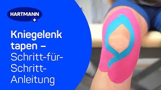 Kniegelenk tapen Anwendung DermaPlast® ACTIVE Kinesiologisches Tape [upl. by Atiuqcaj]