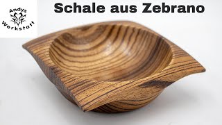 Viereckige Schale drechseln aus Zebrano Holz [upl. by Giustino]