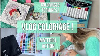 Vlog coloriage 8 ✏️ Je termine 3 colos  Et marqueurs acryliques de chez Action [upl. by Dempster]