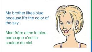 Dialogue 12  English French Anglais Français  My favorite color vocabulary  Ma couleur préférée [upl. by Juliane721]