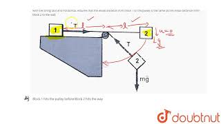 Two identical blocks are attached by a massless string running over a pulley as shown in figure [upl. by Selda]