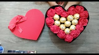 como hacer una caja con flores y chocolates [upl. by Nelsen]