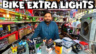 Motorcycle Extra Lights Shop In Rawalpindi🔥 Low Price Bike Accessories🧐 Pak Moto [upl. by Reivad]