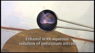 Testing for combustion of an aqueous solution of potassium nitrate with ethanol [upl. by Aronow640]