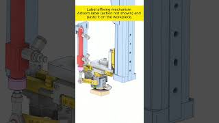 Label Affixing Mechanism mechanism mechanical engineering cad solidworks 3ddesign [upl. by Nylatsyrk140]