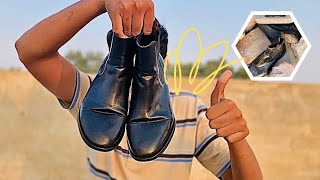 ASMR Shoe polish Find This Shoe In Garbage 😱 Transforming Trash To Class With Shoe Polish [upl. by Laemaj]