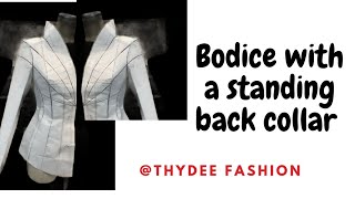 cutting and stitching of bodice with a standing back collar [upl. by Airotna]