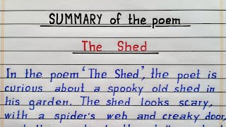 The Shed  summary of the poem  class 7 English poem  NCERT [upl. by Bevis]