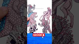 Surprise  Godzilla King Kong Muto Mechagodzilla Monster X drawing godzilla stopmotion [upl. by Heidt283]