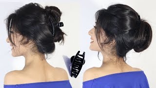 2 easy hairstyle bun with clutcher  new bun hairstyles  easy Hairstyle  hair style girl [upl. by Laud]