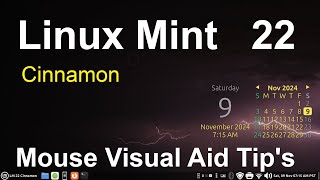 Linux Mint 22  Cinnamon  Mouse Visual Aid Tips [upl. by Ysnap]