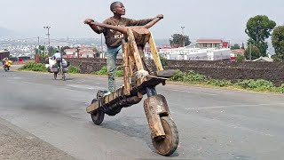 Riding Handmade Scooters in Congo [upl. by Orji]