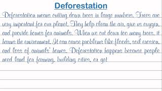 Essay on Deforestation in 100 words [upl. by Kcirde]