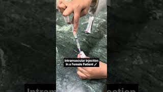 Intramuscular injection in a Female patientVentrogluteal injection Buttock Back injection nurses [upl. by Thecla]