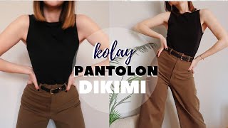 KALIPSIZ BOL PANTOLON DİKİMİ  Culotte Pantolon  How to sew Culottes Pants [upl. by Nanine423]